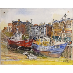  Bridlington Harbour, watercolour signed and dated July 1981 by Ronald Falck (British Contemporary 1938-2018) 42cm x 54cm unframed   