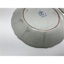 Four French Faience plates, comprising Je suis las de le porter, Le malheur nous reunit, Je desire y arriver and Eveque de Meaux, D24cm  