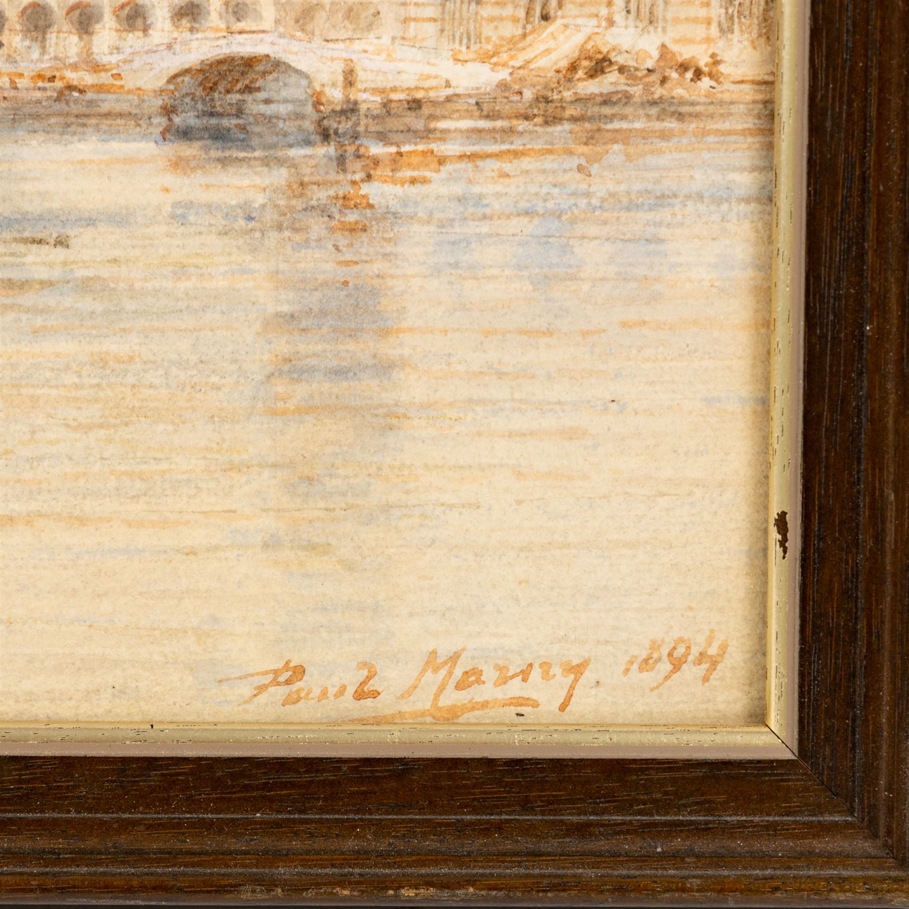 Paul Marny (French/British 1829-1914): Doge's Palace and The Basilica from the Grand Canal - Venice, watercolour signed and dated 1894, 37cm x 65cm