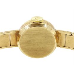 Rolex Precision ladies 9ct gold manual wind wristwatch, Cal. 1401, silvered dial with baton hour markers, the integral bracelet and case  by D Shackman & Sons, London 1965, boxed with guarantee