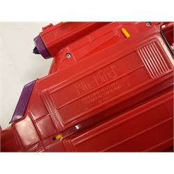 Manta Force Red Venom 1987 Bluebird Toys PLC toy plane with associated figures, with three more toy vehicles and figures comprising Lanard 1996 S.T.A.R Force Mobile Ground Support truck, Hasbro 2000 Action Man motorbike with side car, Sindy moped 