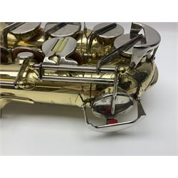 Czechoslovakian Boosey & Hawkes Powertone alto saxophone, serial no.125362; in fitted carrying case with crook