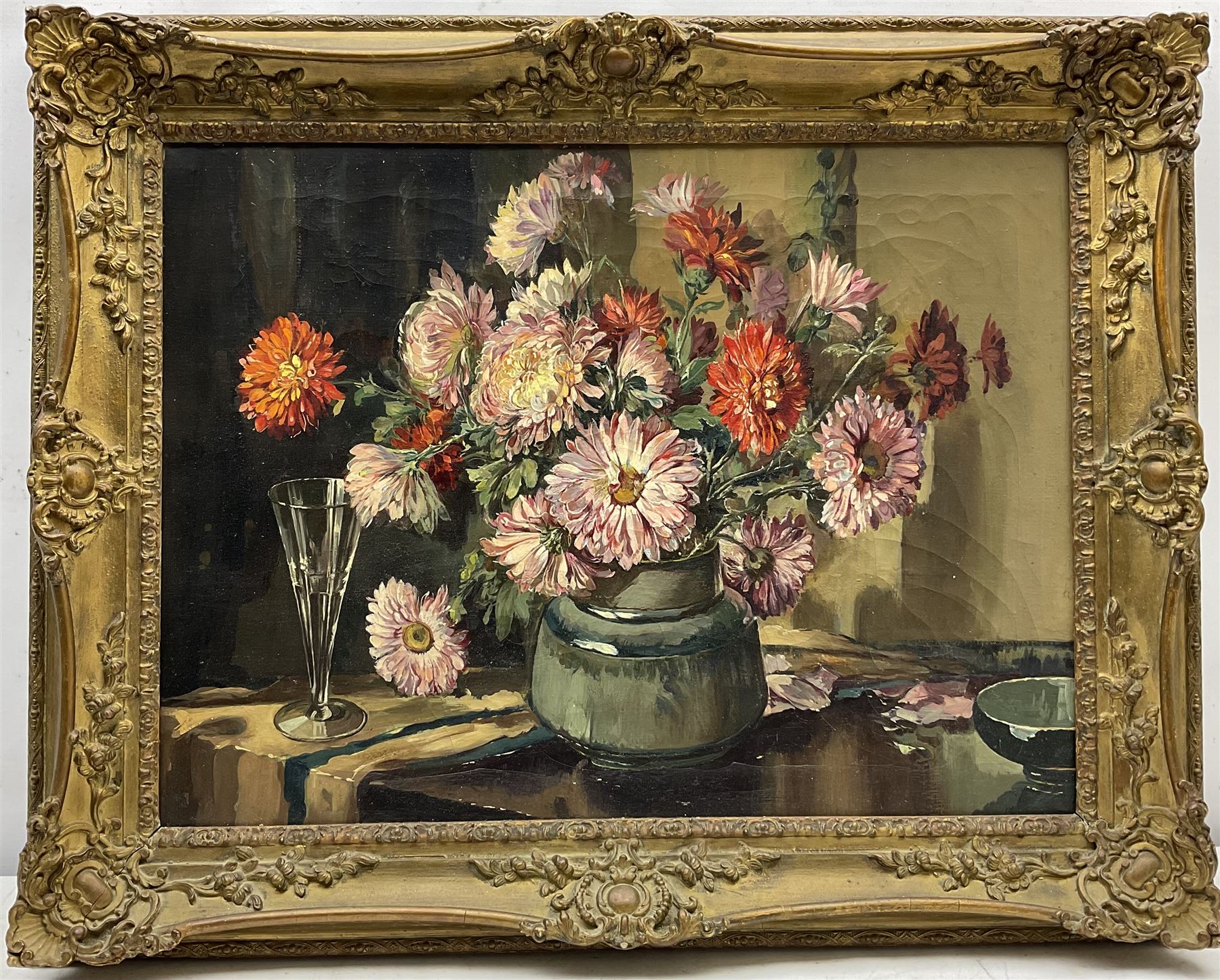 Manner of Herbert Davis Richter (British 1874-1955): Still Life of Flowers in a Vase, oil on canvas unsigned 44cm x 60cm