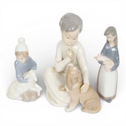 Collection of Lladro including Girl with Turkey 4569, Platero and Marcelino 1181, Eskimo Boy 5238 etc 
