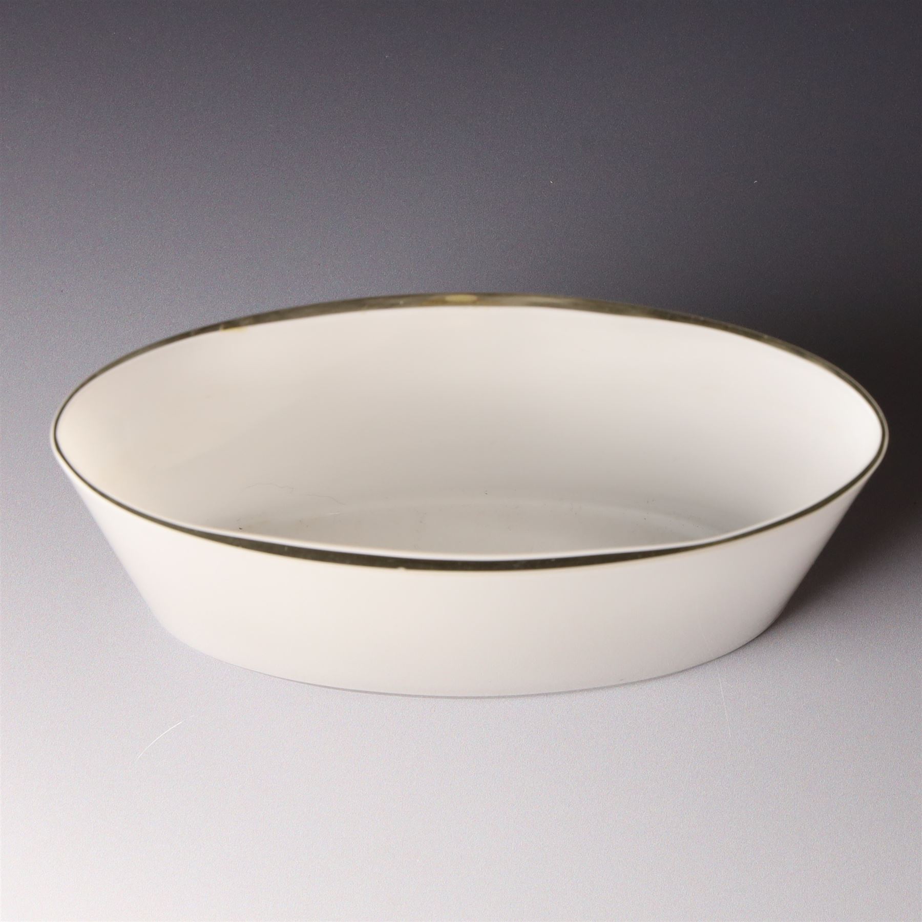 Alvar Aalto (Finnish 1898-1976) for Iittala: Set of three white glass vases, marked Alvar Aalto to base, largest H16cm (3)