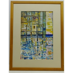  'Venice Reflections', acrylic on paper signed by Peter Hough (British Contemporary) titled verso 51.5cm x 34.5cm  