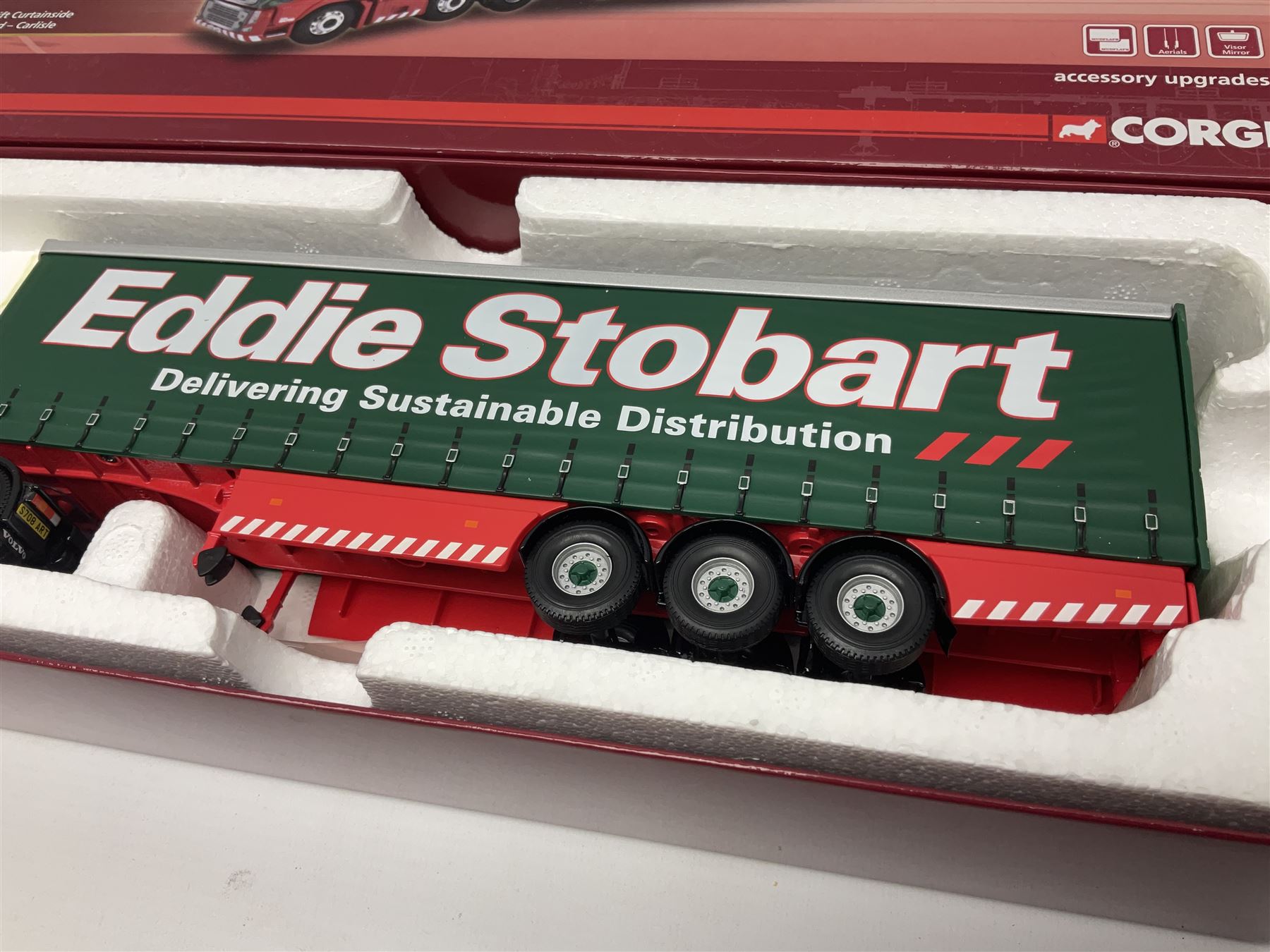 Corgi Eddie Stobart - three Hauliers of Renown lorries; CC14030 Volvo FH Facelift Curtainside; CC15002 Iveco Stralis Curtainside; and Seddon Atkinson Strato Curtainside; all boxed (3)