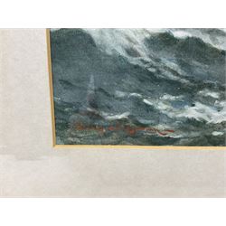 Samuel John Milton Brown (British 1873-1965): Racing Home - Clipper at Sea, watercolour signed 20cm x 29cm