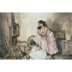 After Sir William Russell Flint (Scottish 1880-1969): 'Model and Critic', limited edition print with blind stamp numbered in pencil 268/850, 40cm x 57cm