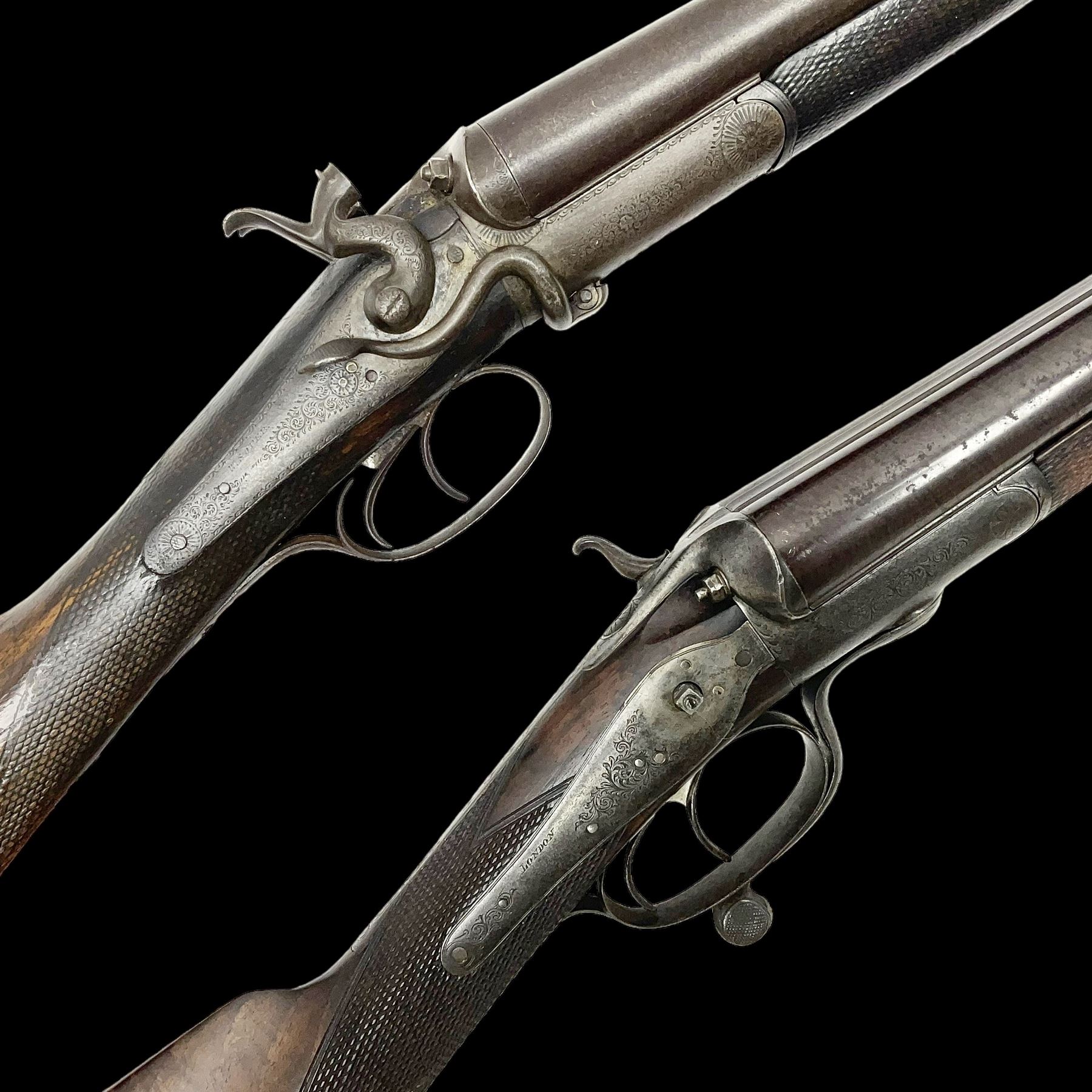 SHOTGUN CERTIFICATE REQUIRED - 19th century John Adams of London 12-bore double barrel side-by-side hammer gun with screw under-lever opening, 76cm (30