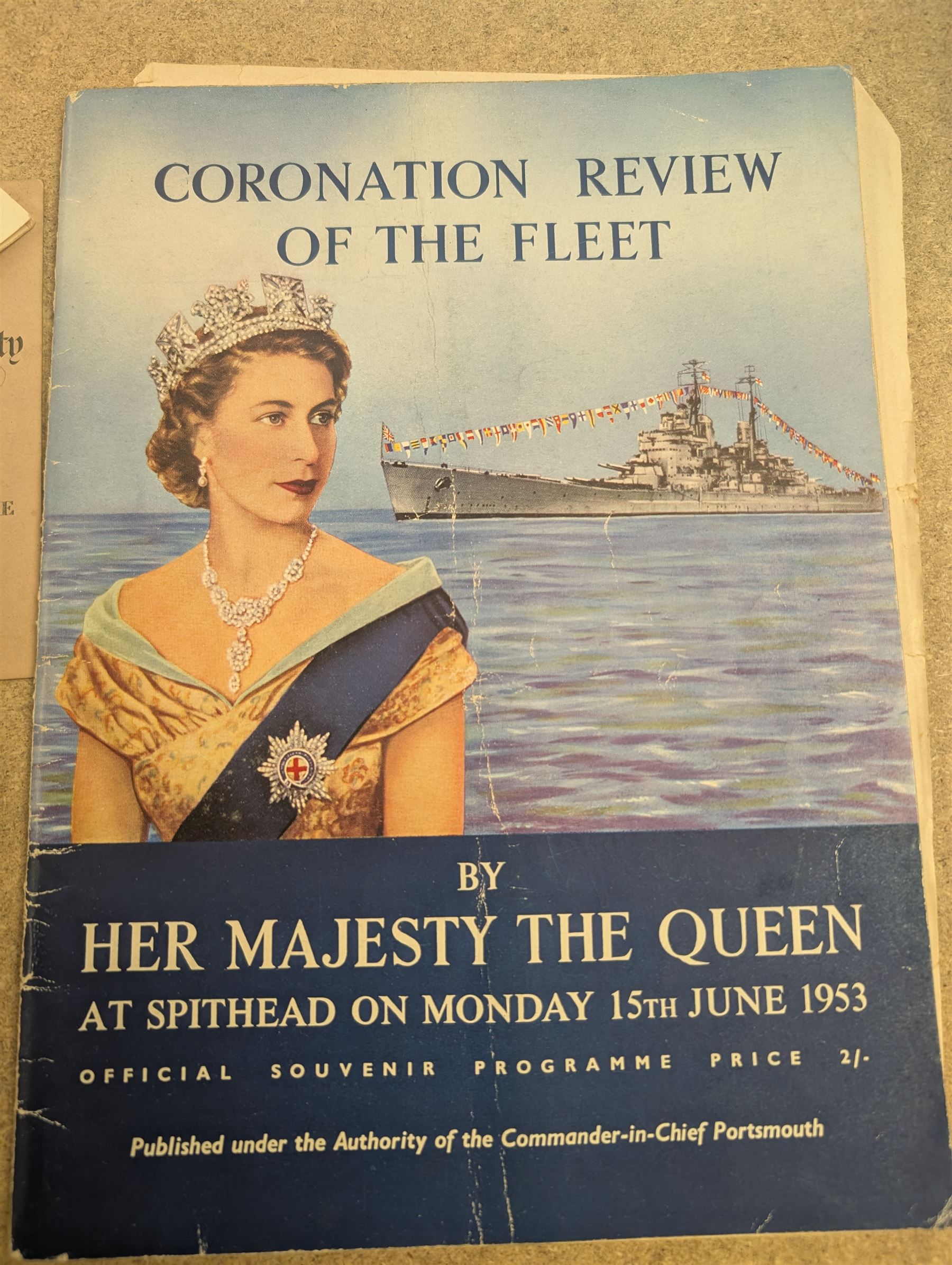 Collection of mostly Royal ephemera and commemorative memorabilia, including souvenir programmes, Royal Pedigrees, postcards, and newspaper reprints, etc, contained within a folder