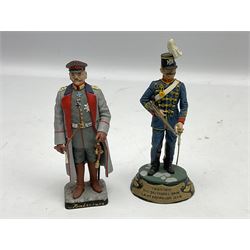 Ten various composition figures of French soldiers, possibly by Elastolin, H9cm; and eight lead figures of French soldiers; together with five modern metal figures of soldiers (23)