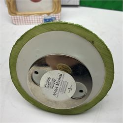 Border Fine Arts Shaun The Sheep Tractor Train and musical figure, together with a Wallace and Gromit photograph frame and a Gromit cruet sett, three in original boxes  