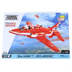 Four Cobi Bricks 1:48 scale Armed Forces model aircraft sets, comprising no. 5850 Eurofighter Typhoon, no. 5892 F-16 YF-16 First Flight 1974, no. 5841 Alpha Jet Patrouille De France and no. 5844 BAe Hawk T1 'Red Arrows', all in sealed boxes