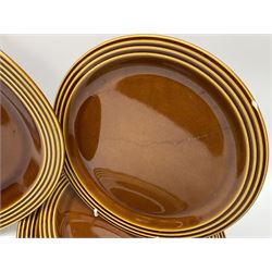 Hornsea Heirloom pattern coffee service for six, comprising of coffee pot, covered sucrier, milk jug, hot water jug, dessert plates, side plates, dinner plates, jug, salt and pepper shakers and serving platter 