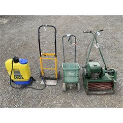 Ransomes 18 inch auto-certes lawnmower , Scotts easygreen rotary spreader with back pack pressure sprayer and sack barrow. - THIS LOT IS TO BE COLLECTED BY APPOINTMENT FROM DUGGLEBY STORAGE, GREAT HILL, EASTFIELD, SCARBOROUGH, YO11 3TX