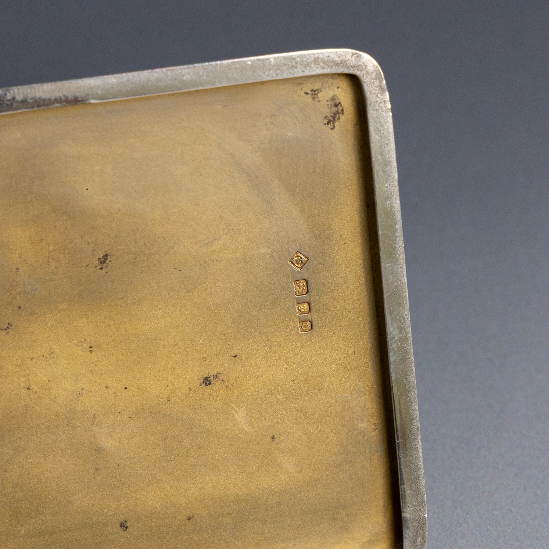 1920s silver cigarette case, of rectangular form with engine turned decoration, hallmarked Alfred Dunhill & Sons, London 1929, H9.5cm