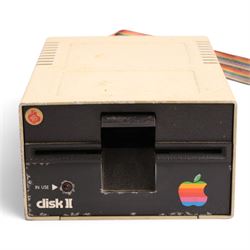 1980s Apple II Europlus computer with two Disk II disc drives and a Microbuffer 