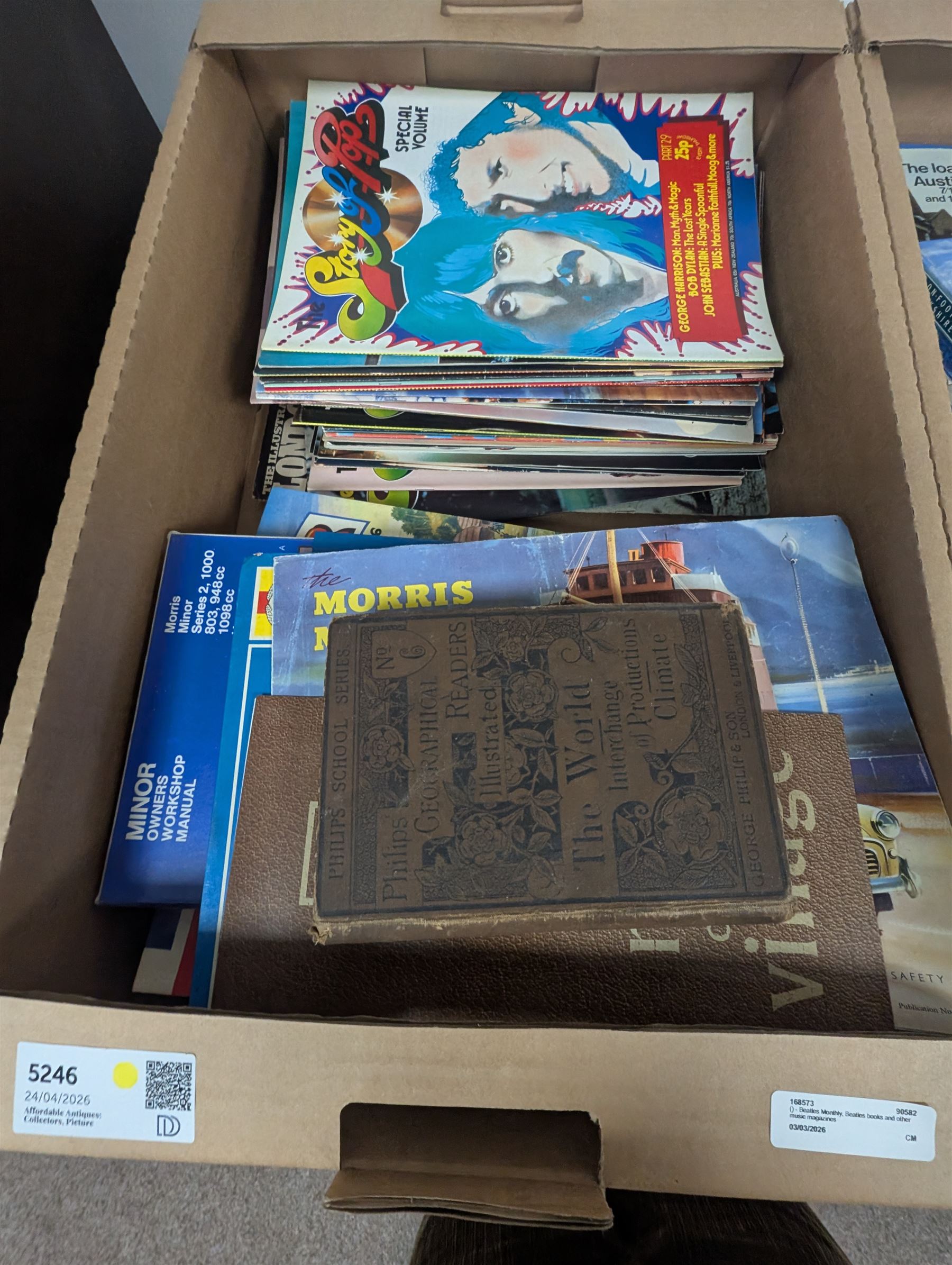 Books and magazines, including Radio One The Story of Pop, London Illustrated News Back to the Moon edition, Morris Minor reference books, etc 