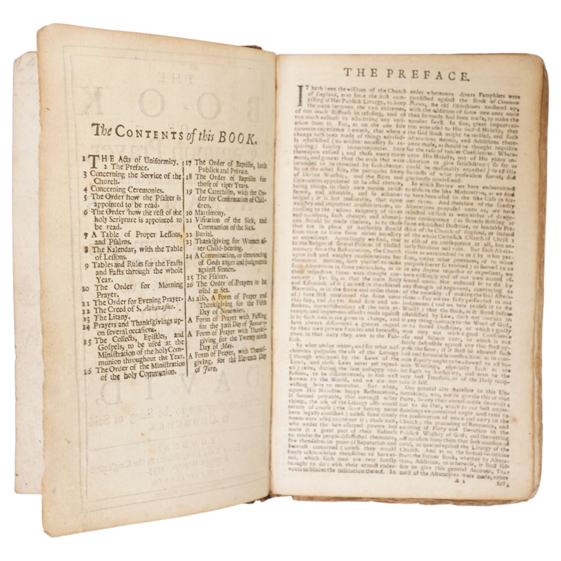 'The Book of Common Prayer and Administration of the Sacraments', printed by John Baskett 1733 in full calf