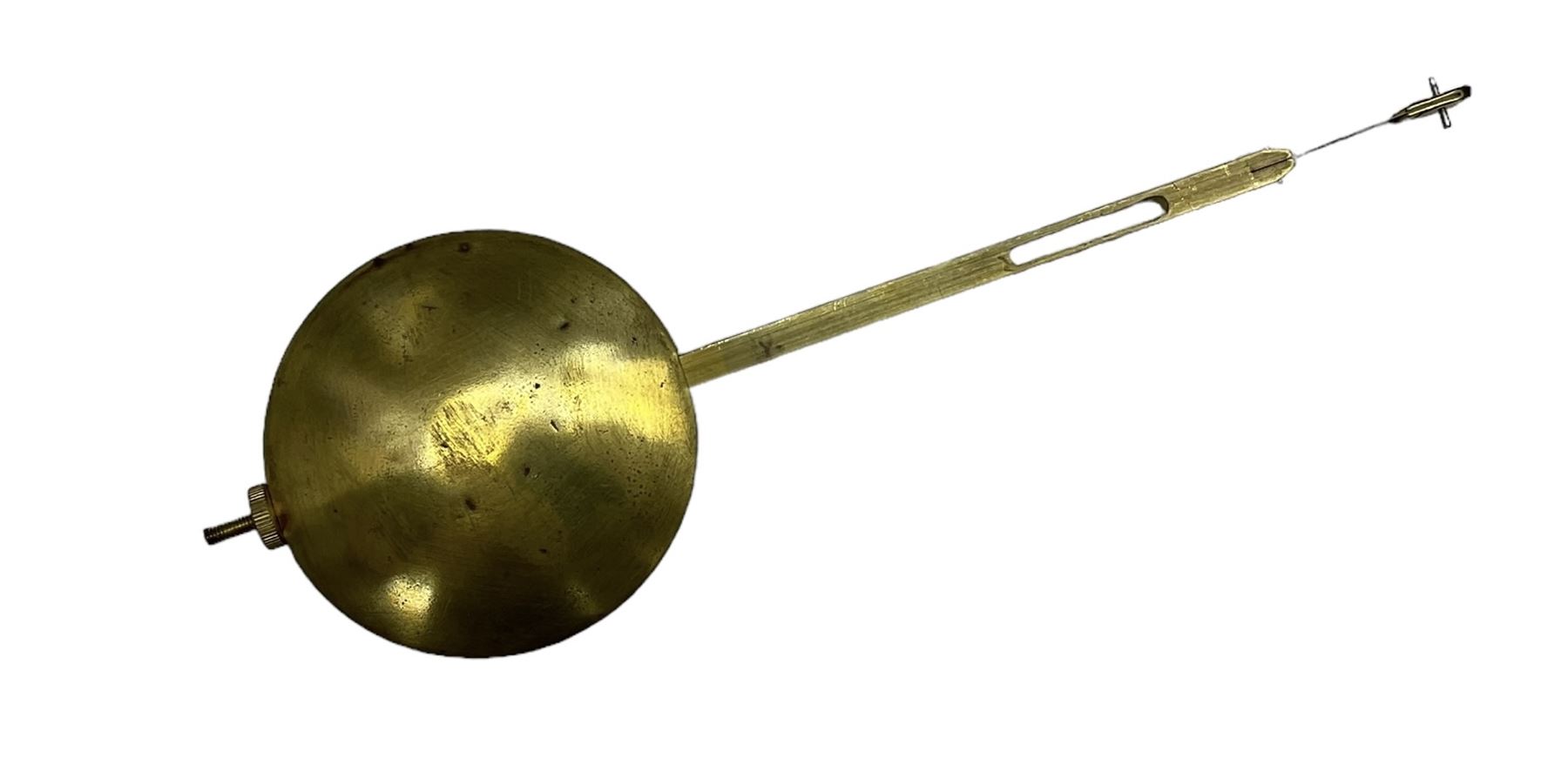 Wilson & Gandar of London -  Fine 19th century fusee timepiece wall clock, mahogany case with a cast brass bezel and 12” painted dial, Roman numerals, minute track and fine pierced moon hands, wire fusee driven movement with curved shoulder movement plates and a recoil anchor escapement. With key and pendulum. Wilson & Gandar are recorded as working in The Strand, London, 1851-75.
