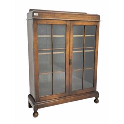 Early 20th century oak glazed bookcase