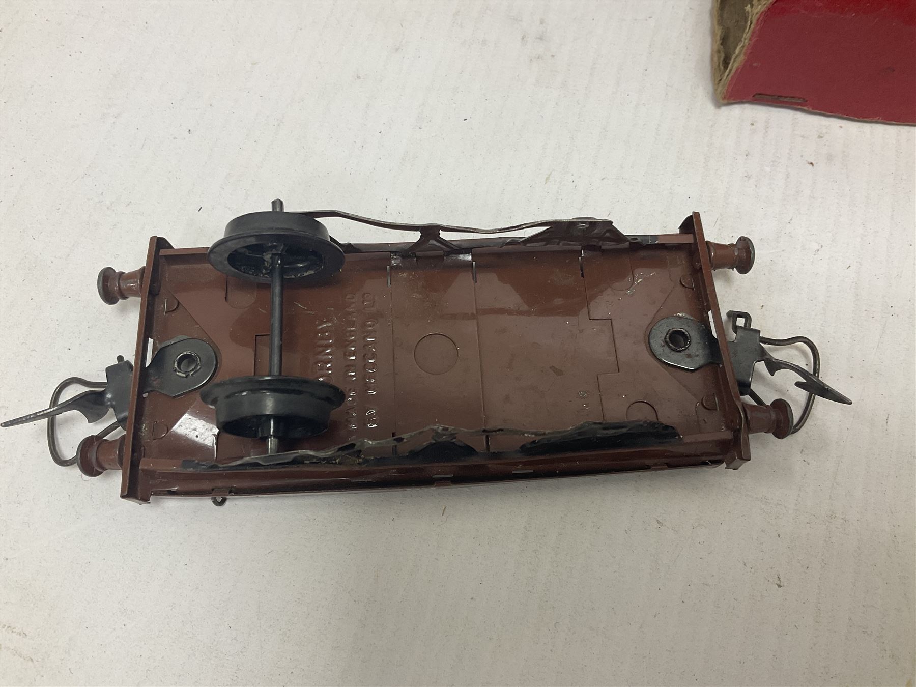 Hornby ‘0’ gauge - LNER 0-4-0 no.460 type 101 locomotive in green with key; further boxed ‘0’ gauge to include no.1 Crane Truck, no.2 single arm signals, open and closed goods wagons and cars; large quantity of track to include railway crossing, straight and curved track etc, in two boxes 