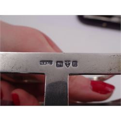 Victorian silver five bar toast rack, hallmarked Stokes & Ireland Ltd, together with Victorian silver fork and spoon set, each with beaded rims, hallmarked London 1896, William Hutton & Sons Ltd, toast rack H8cm