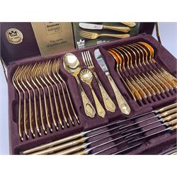 Bestecke SBS Solingen gold plated canteen of cutlery for twelve place settings 