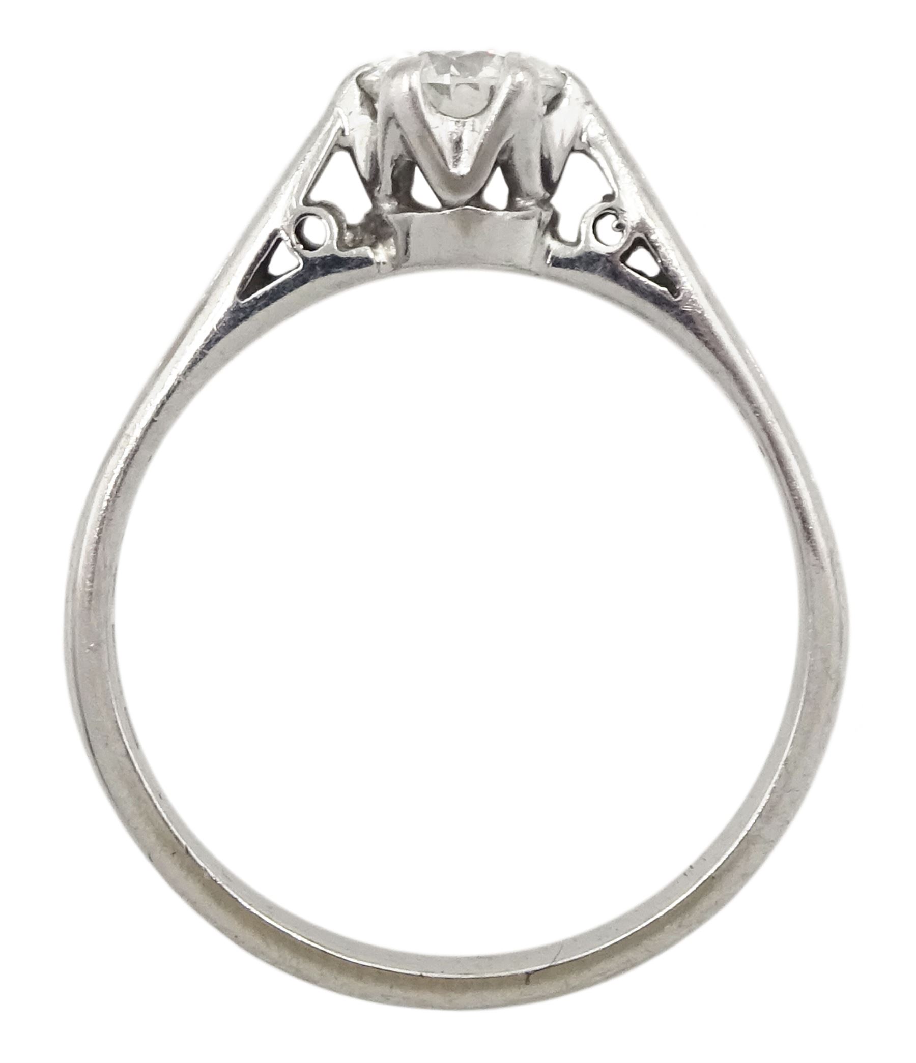 18ct white gold single stone round brilliant cut diamond ring, diamond approx 0.50 carat