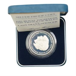 Approximately 860 grams of Great British pre-1947 silver coins, two Royal Mint United Kingdom 1981 'Commemorating The Marriage Of His Royal Highness The Prince Of Wales And Lady Diana Spencer' silver proof crown coins, commemorative crowns, and further pre-decimal coins