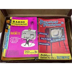 Collection of early to mid 20th century magazines, books and ephemera relating to radio and television repair and valves, including price lists, catalogues, service manuals, 1950s and 1960s Practical Wireless, Practical Television and The Radio Constructer magazines, etc as per lists
