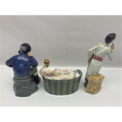 Three Royal Doulton figures, comprising The Lobster Man HN2317, Morning Ma'am HN 2895 and Pauline HN2441