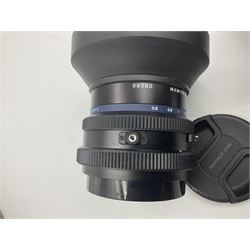 Seiko 'Mamiya Macro M 1:4.5 f=140mm M/L-A' lens serial no 003593 and Seiko 'Mamiya-Sekor Z f=110mm 1:2.8W' lens, serial no 56560