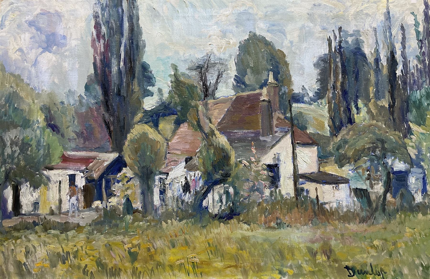 Ronald Ossory Dunlop (British 1894-1973): French Farm Scene, oil on canvas signed 49cm x 75cm