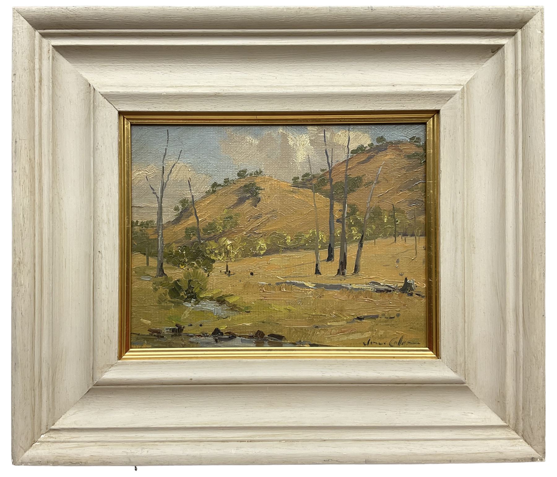James Carson Coleman (Australian 1920-1976): Australian Outback Landscape, oil on board signed 17cm x 22cm