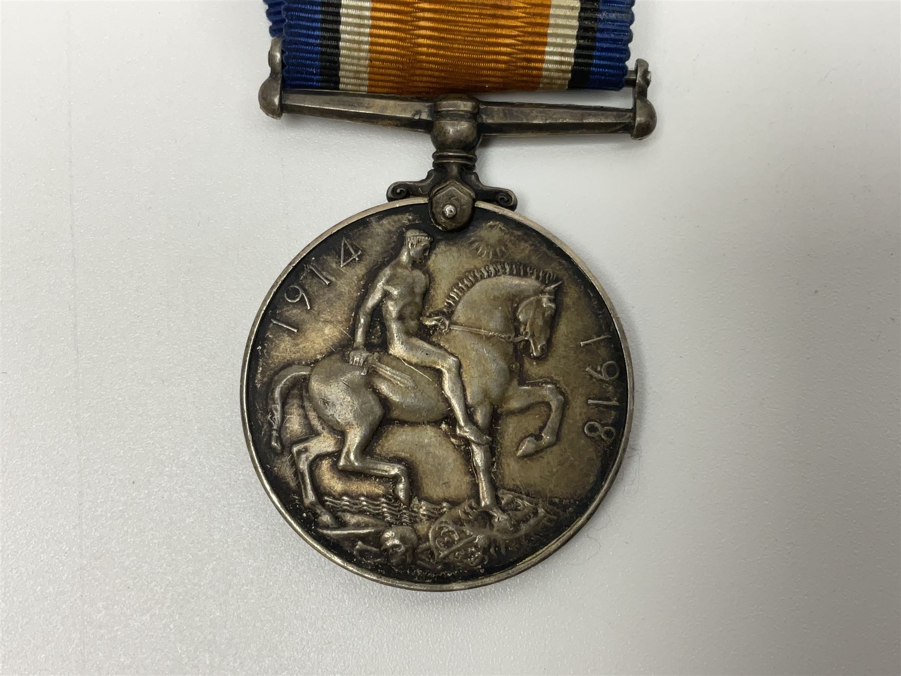 WW1 group of three medals comprising British War Medal, Victory Medal and 1914-15 Star awarded to 90434 Gnr. R.G. Rhodes R.F.A./R.A.; all with ribbons