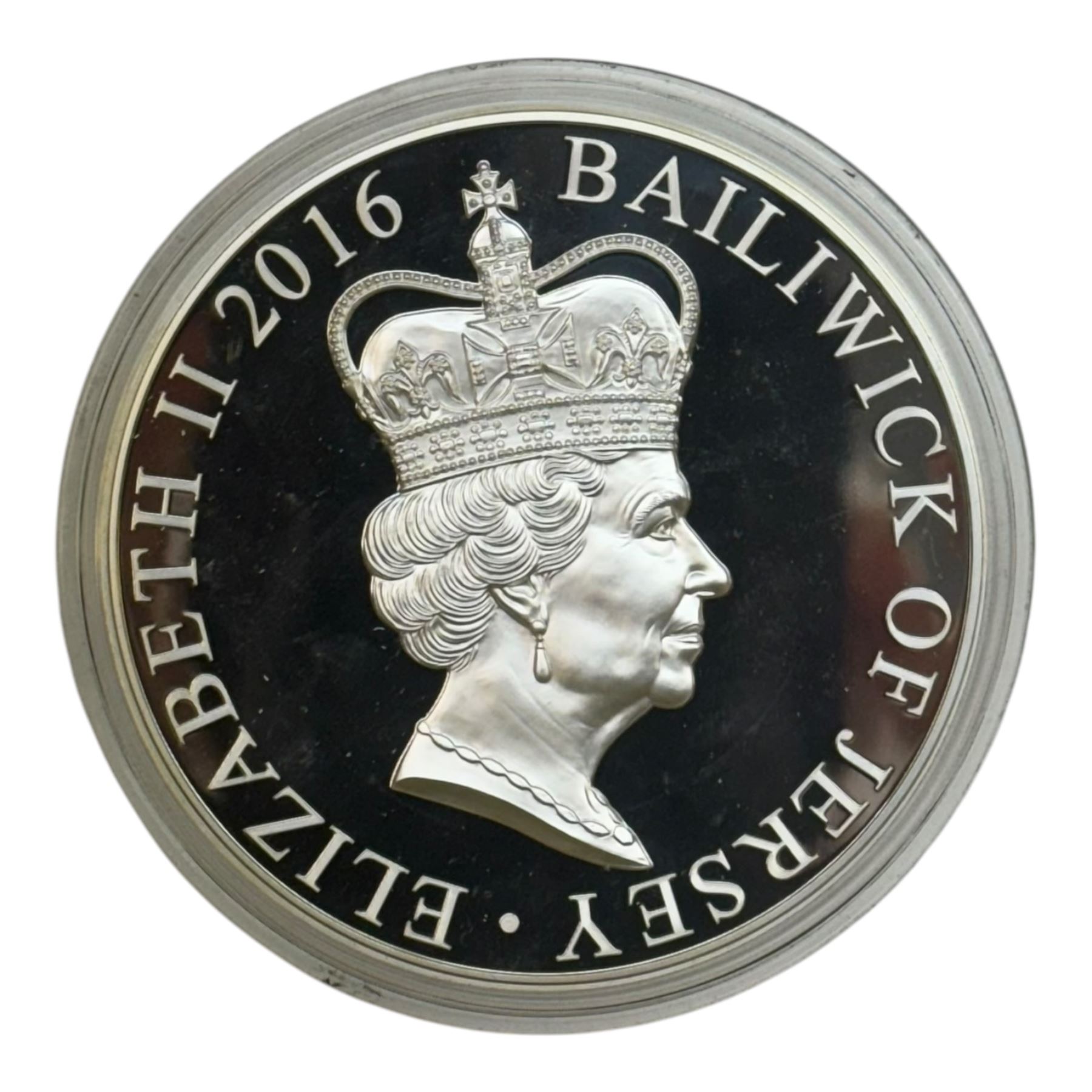 Queen Elizabeth II Bailiwick of Jersey 2016 'Queen Elizabeth II 90' one kilo silver proof one-hundred pound coin, cased with certificate
