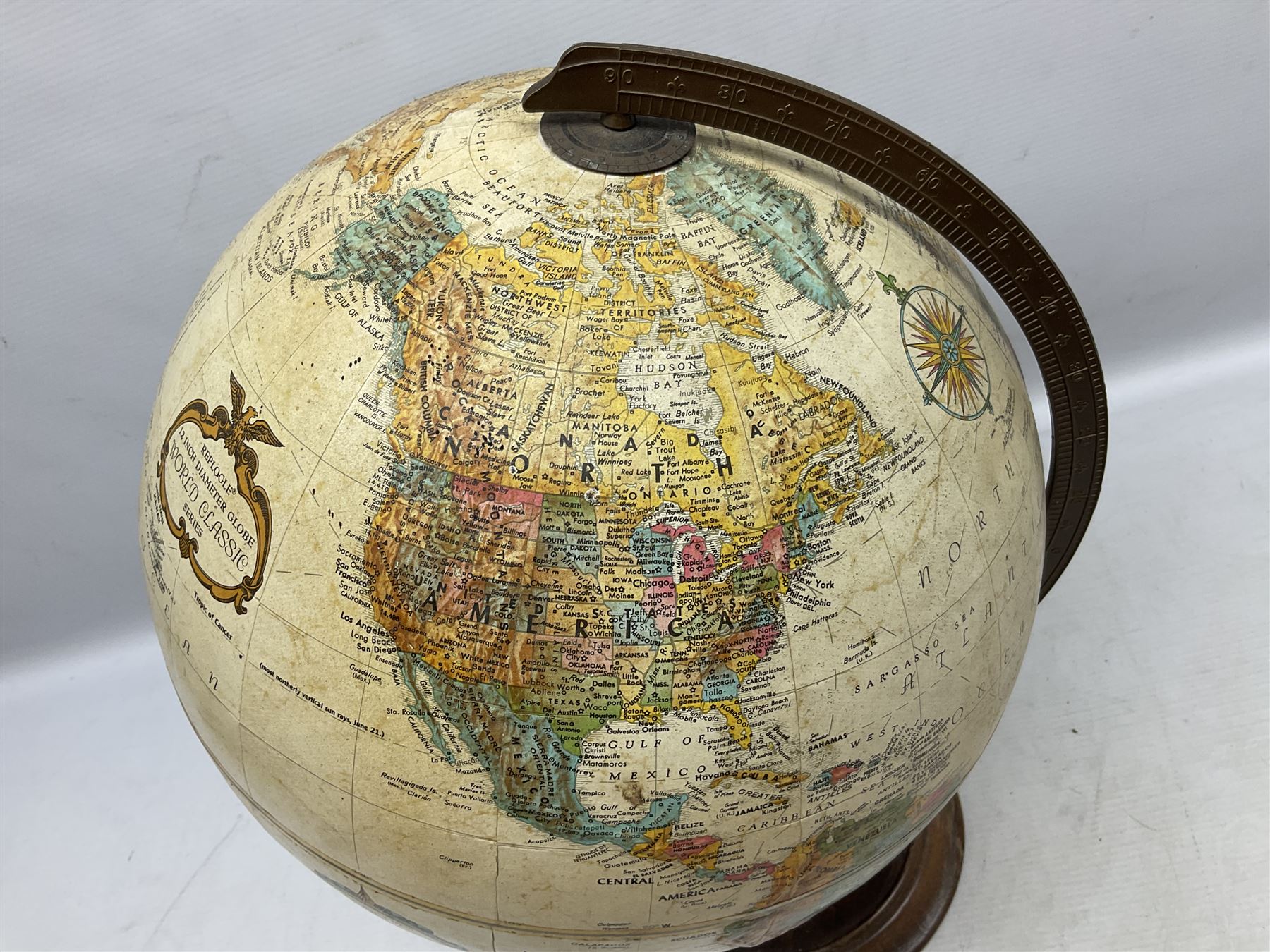 Replogle 12 Inch Diameter Globe, on wood stand, H45cm
