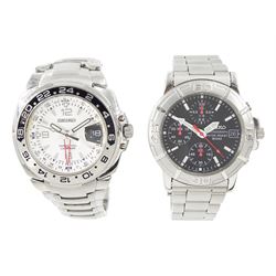 Seiko gentleman's stainless steel quartz chronograph wristwatch, Ref. V657-8069 and one ot...