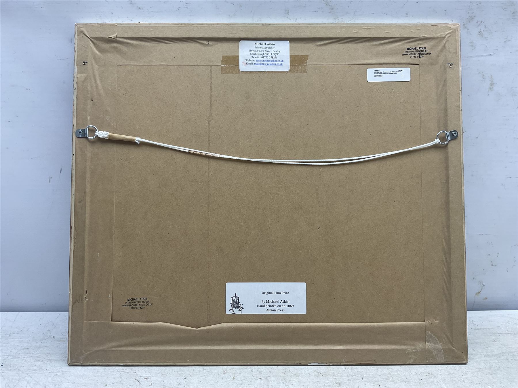 Michael Atkin (Scarborough 1952-): 'Staithes', linocut signed titled and number 8/20, 20cm x 28cm  