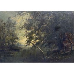 English School (19th Century): Shaded Stream, oil on canvas unsigned 44cm x 62cm 