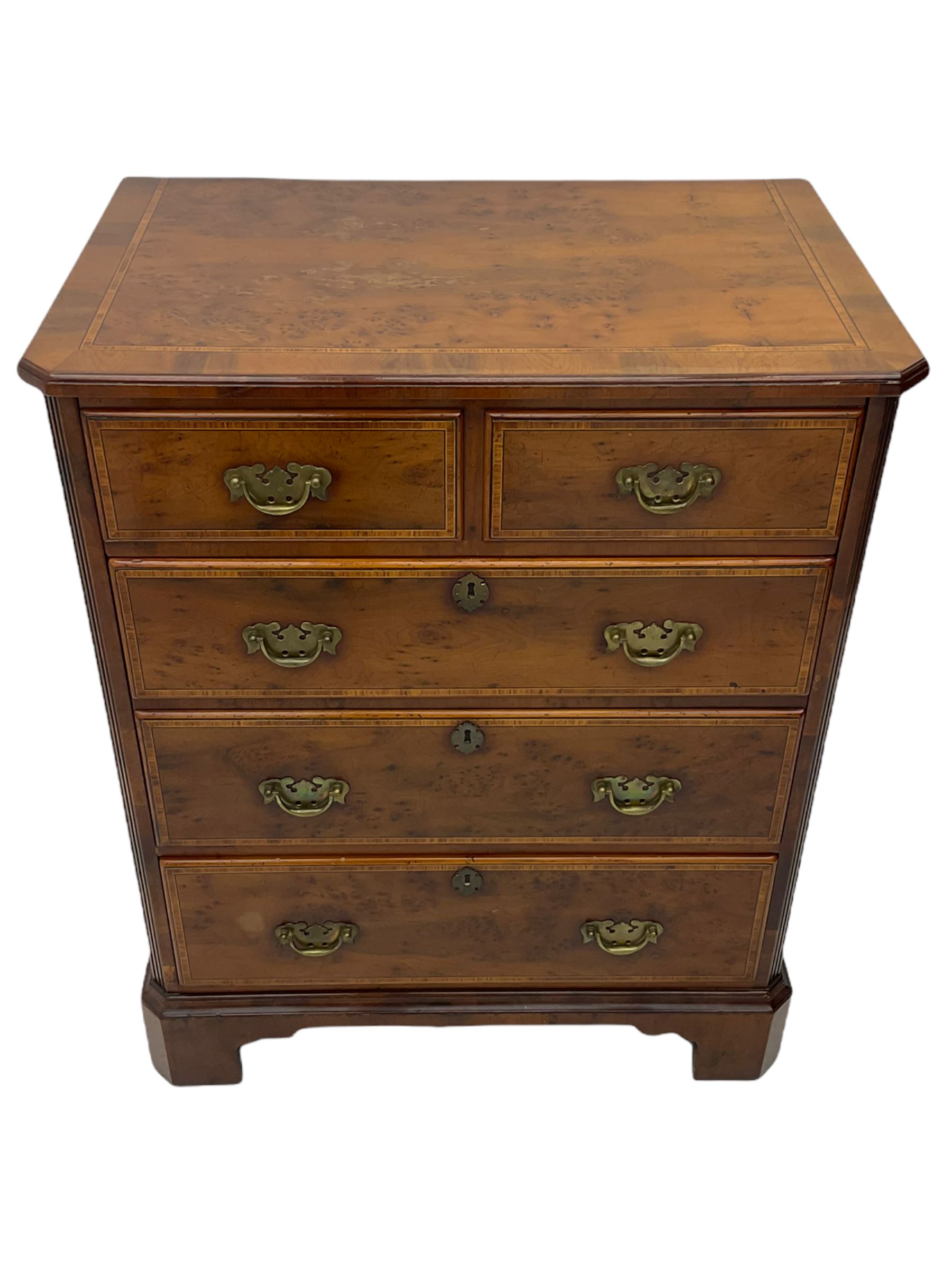 Queen Anne style yew wood, HIFI / TV cabinet, chest 