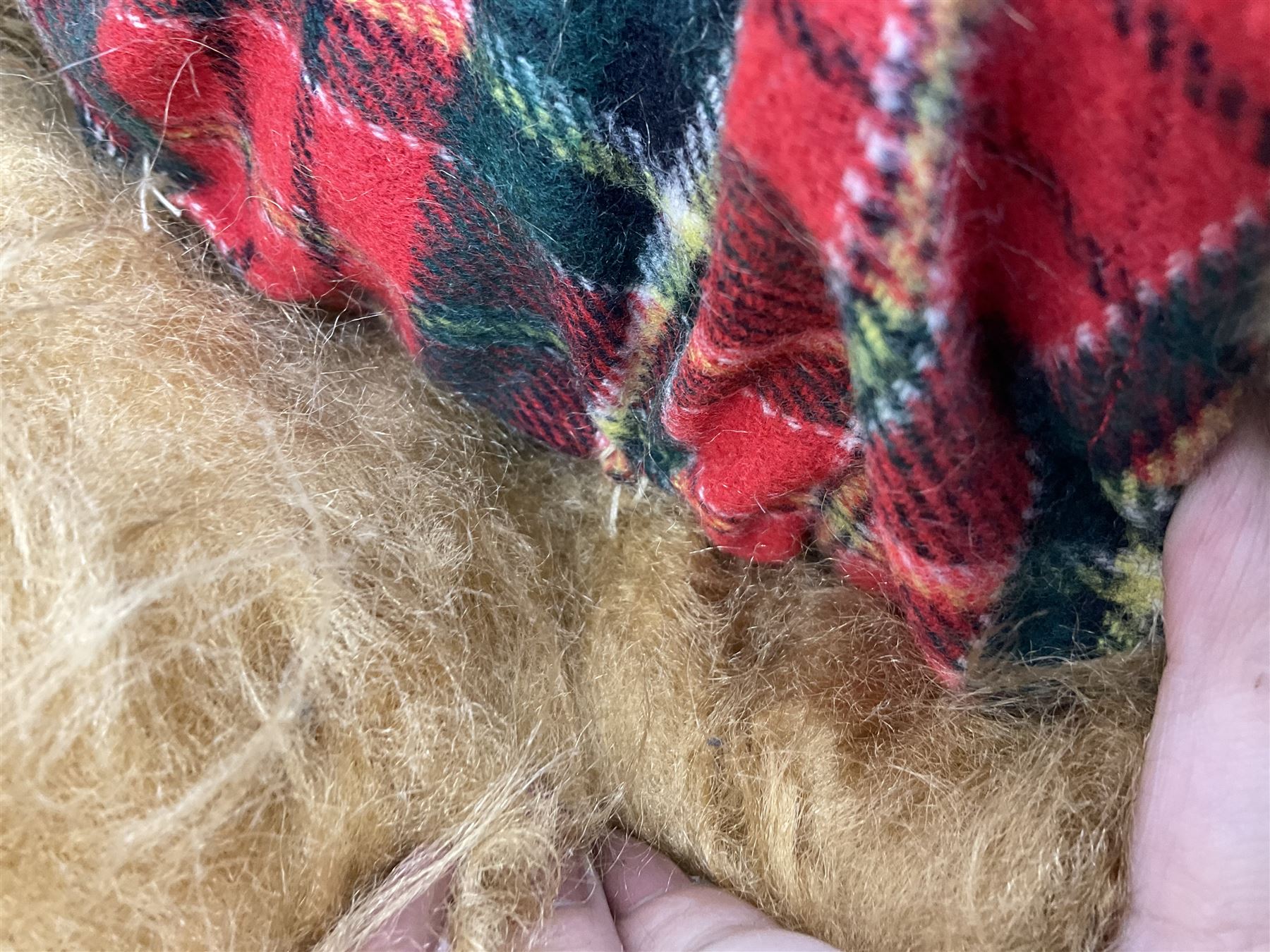 Vintage Basil Brush plush toy, in a tartan jacket together with a talking Basil Brush plush toy, tallest example H46cm