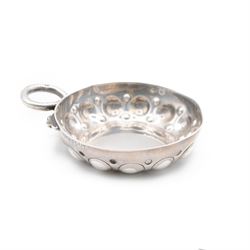 19th century French silver tasse de vin, of circular form the handle modelled as a serpent...