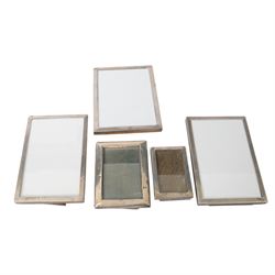 Seven silver mounted photograph frames, including pair of small rectangular examples, all hallmarked, tallest H