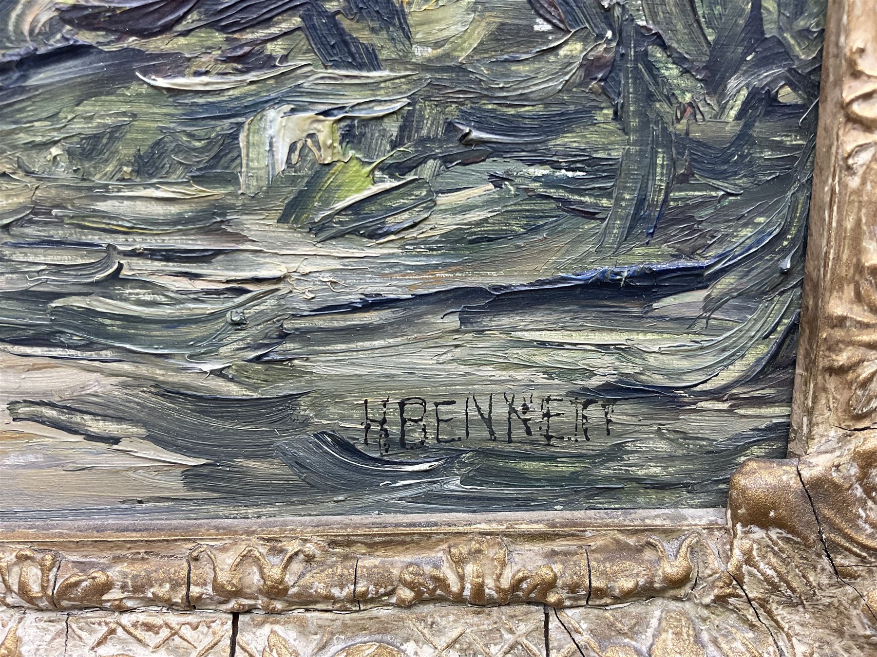 Harold Bennett (British 1879-1955): 'The Village Street Folkton' near Scarborough, oil on panel signed, titled verso 31cm x 39cm