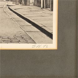 Stuart Walton (Northern British 1933-): York Minster from Precentor's Court, The Shambles - York, View of Lendal Bridge from Dame Judy Dench Walk and Steps Leading from Wellington Row beneath Lendal Bridge to the River Ouse, set of four prints signed with initials and dated '78 in pencil 27.5cm x 17.5cm (4)