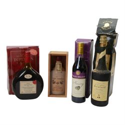 Mixed alcohol; including Vieil Armagnac V.S.O.P. Dupeyron, Calvados Boulard and two others...