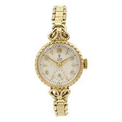 Tudor Royal 9ct gold ladies manual wind, wristwatch, on gold-plated strap, boxed